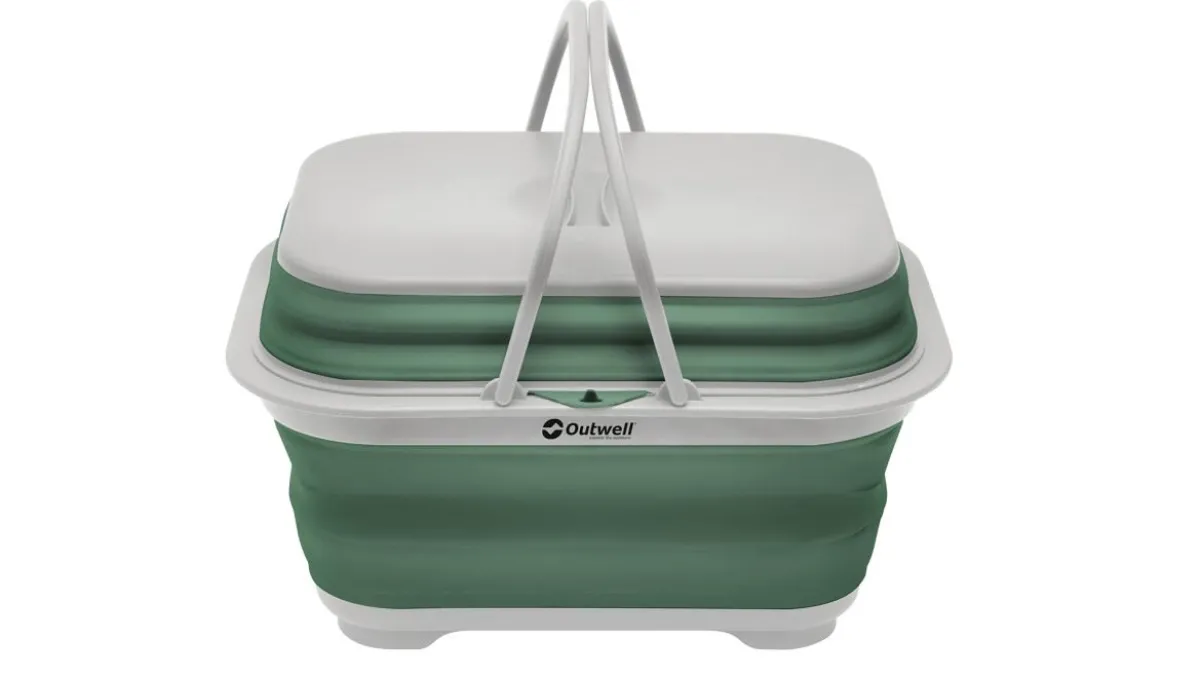 Collaps Vaskebalje med håndtag og låg Shadow Green-Outwell Store